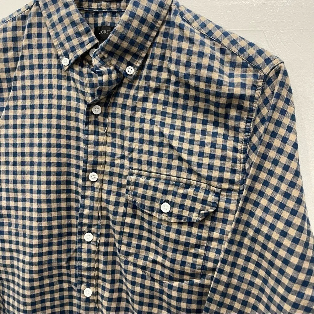 J. Crew Slim Long Sleeve Cotton Check Shirt Button Up